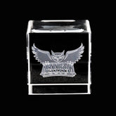 Fan Frenzy Gifts Optical Crystal Cube Officially Licensed Glass Cube Decoration with Laser-Engraved Logo | 60x60x60mm  (Kennesaw State University)